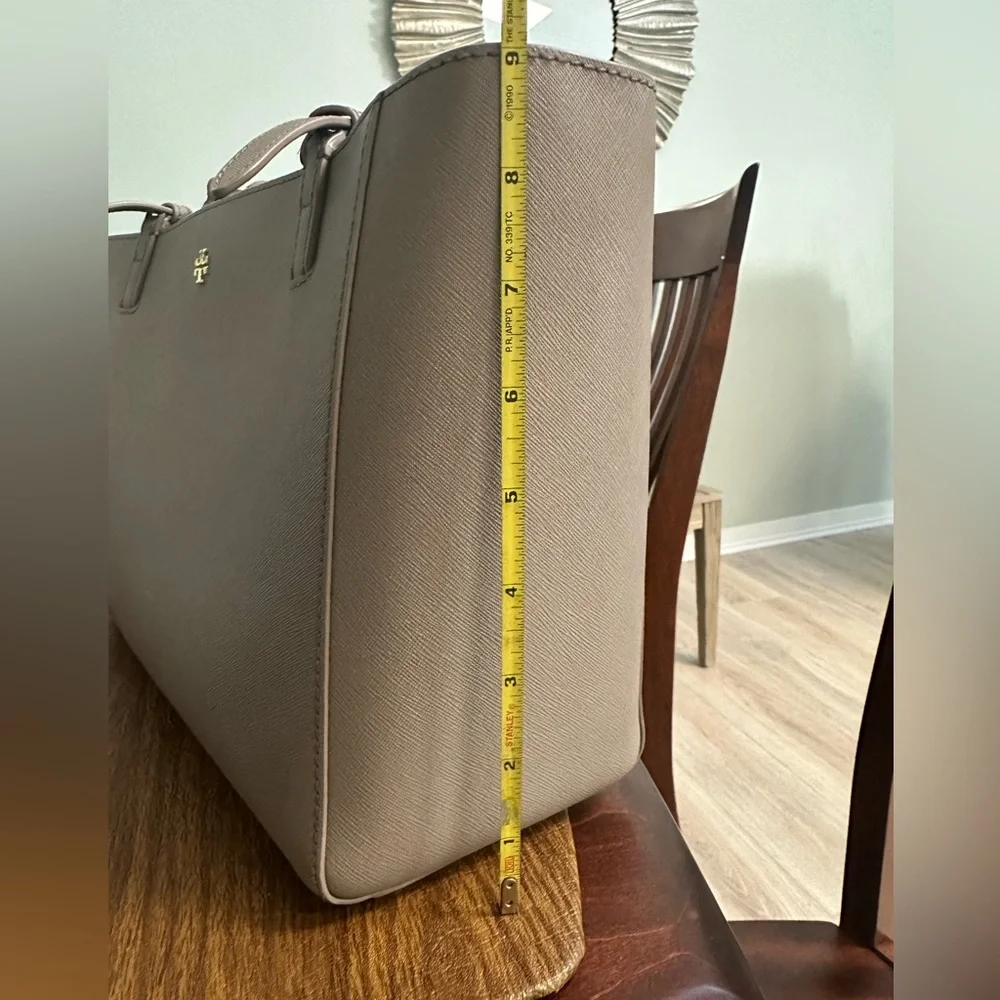 Tory Burch Light Taupe Saffiano Leather Tote